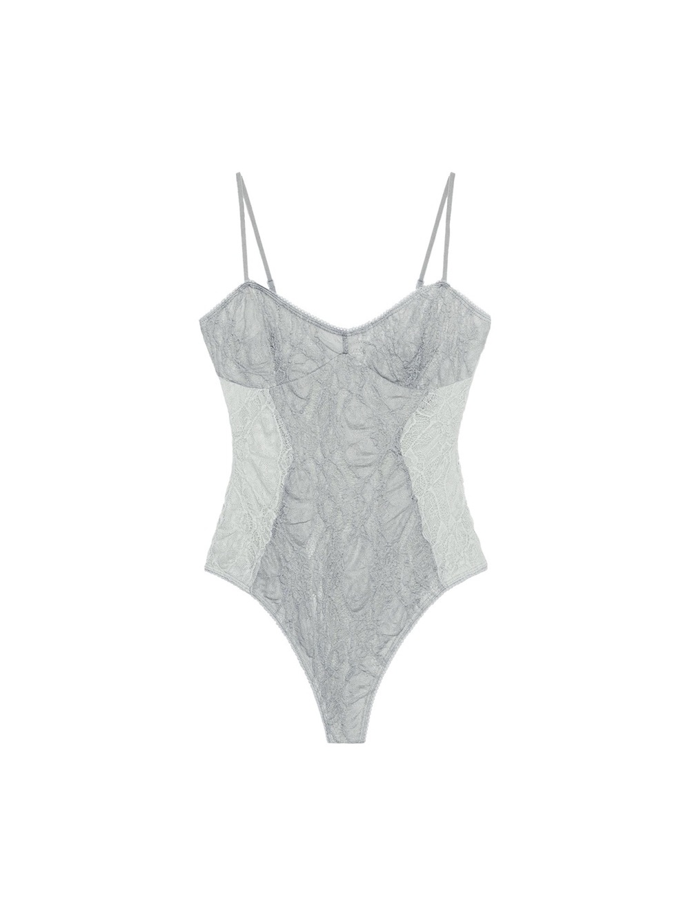Zara Grey Lace Bodysuit